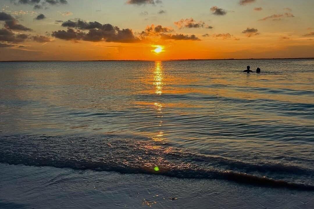Sunset over the ocean in Zanzibar